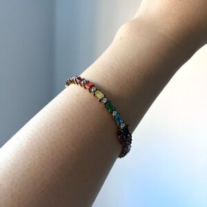 Diamonique Rainbow Diamond Tennis Bracelet